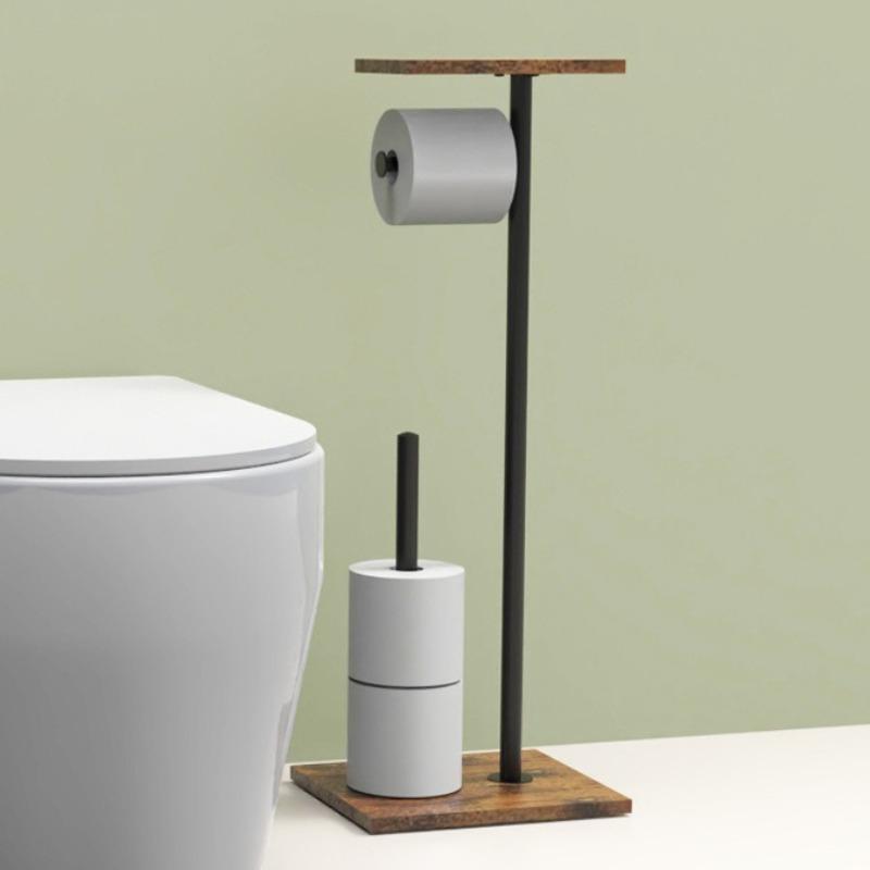 Floor Toilet Paper Holder Bathroom Tissue Rack Multifunctional Tissue Holders Wood Elegant Napkin Racks Bathrooms Accessories