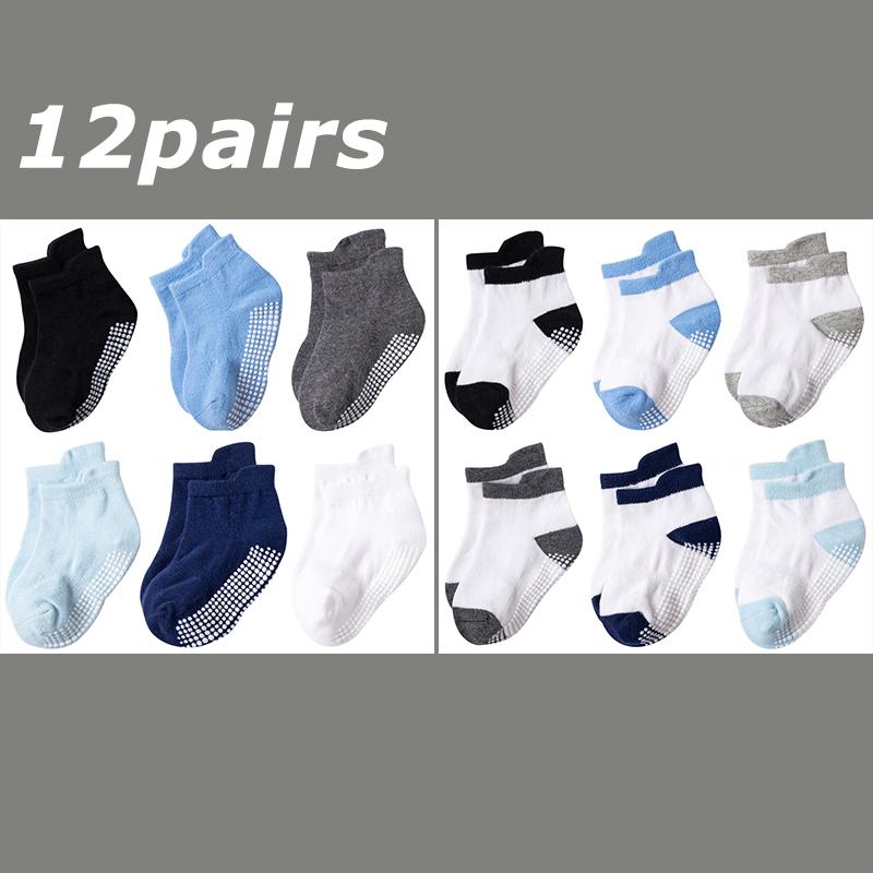 12 Paare/Los Babysocken Set Lässig Kleinkind Junge Mädchen Kleidung Accessoires 0 bis 5 Jahre Kinder Kurze Socken Rutschfest Atmungsaktiv Baby Sachen
