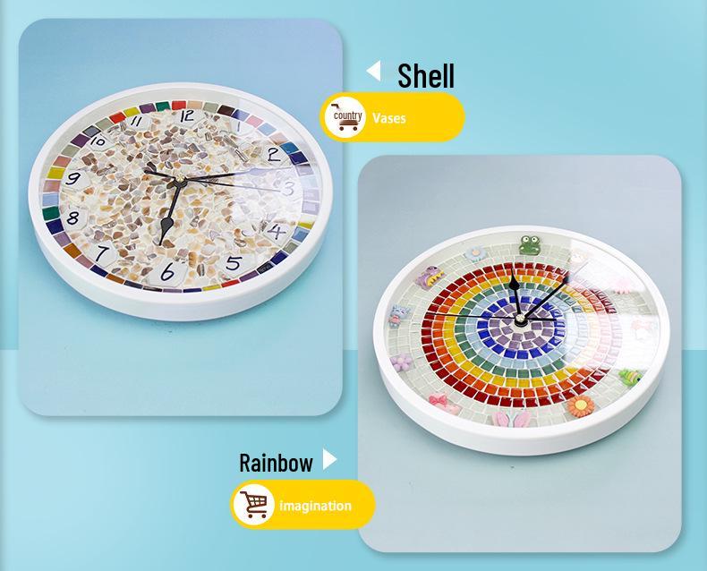 DIY Handmade Wall Clock Kit – Creative Collage for Children and Adults