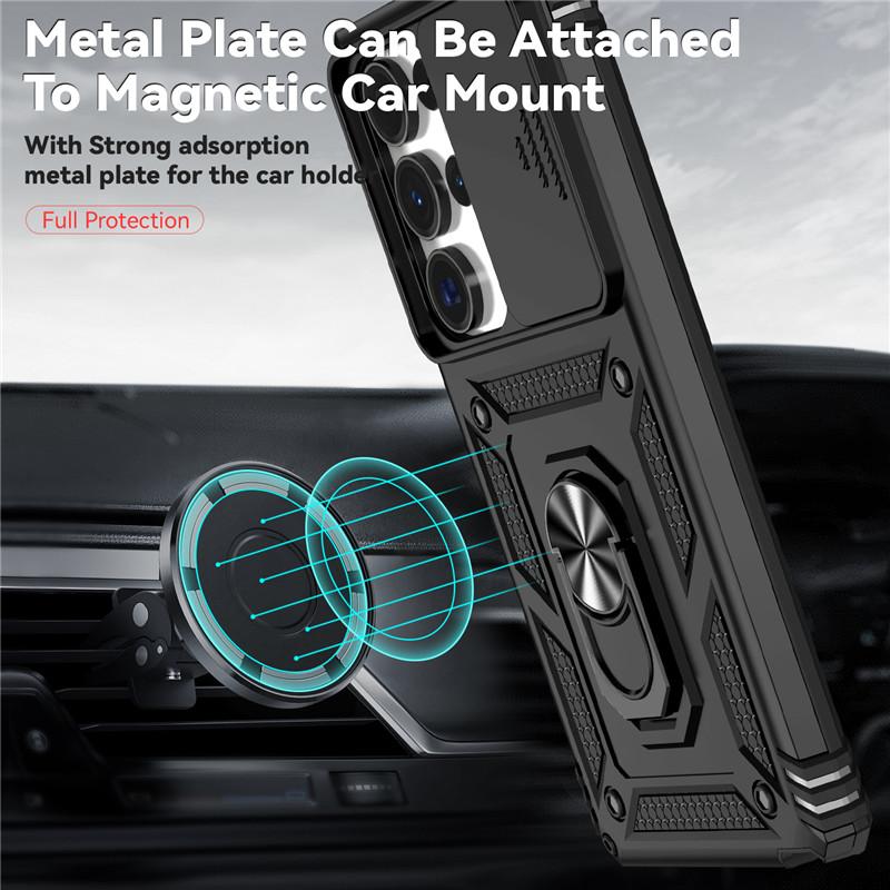 Funda For Samsung Galaxy S10 S20 S21 S22 S23 Plus S24 FE S25 Ultra Edge Slide Camera Protect Armor Phone Case For GalaxyS25