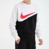 Nike Sportswear Swoosh Casual Crew Neck Pullover Sweatshirt Men Tops Black White CZ4922-010