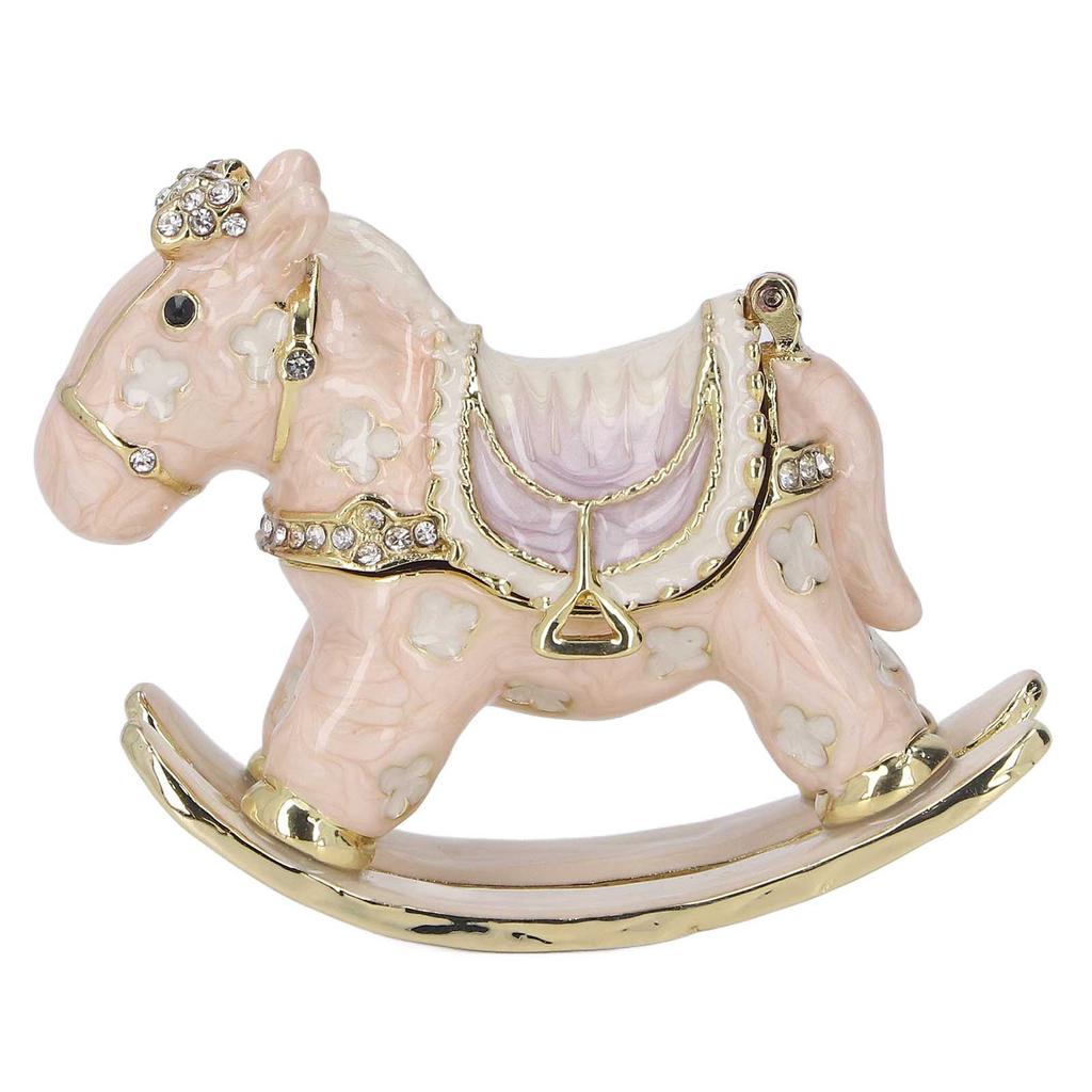 Pony Trinket Box Cute Animal Zinc Alloy Eye Catching Multi Purpose Metal Jewelry Box for Dressing