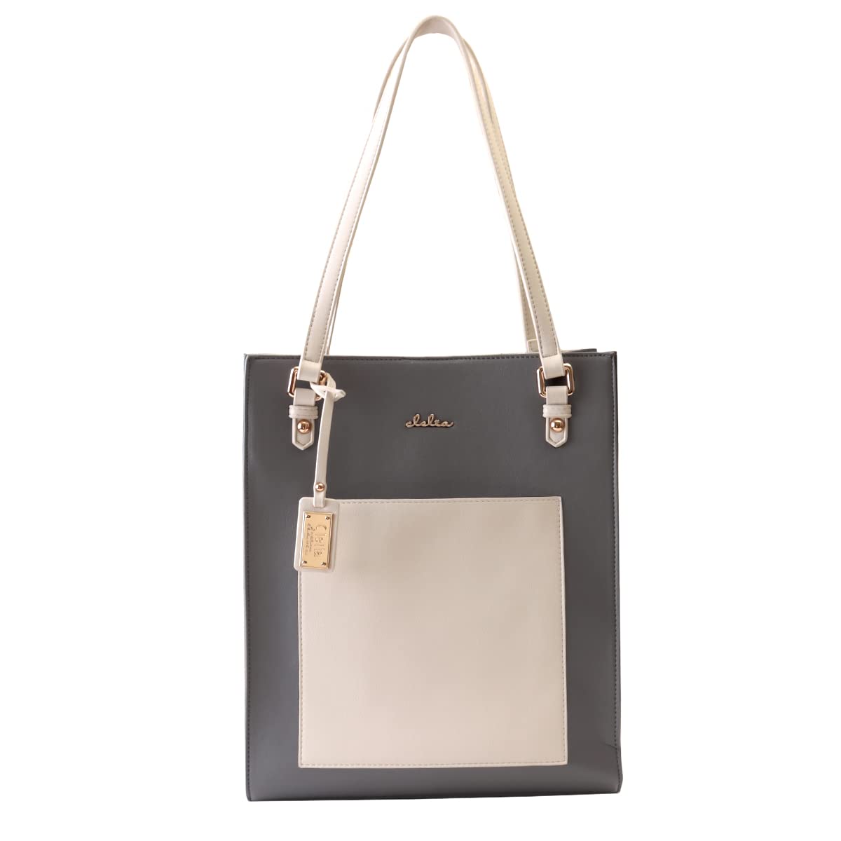 

CLELIA Women s Large Capacity Tote Bag, Fits A4 Size, Vertical Design, Allegro Series [CL-25753] (Slate Gray)