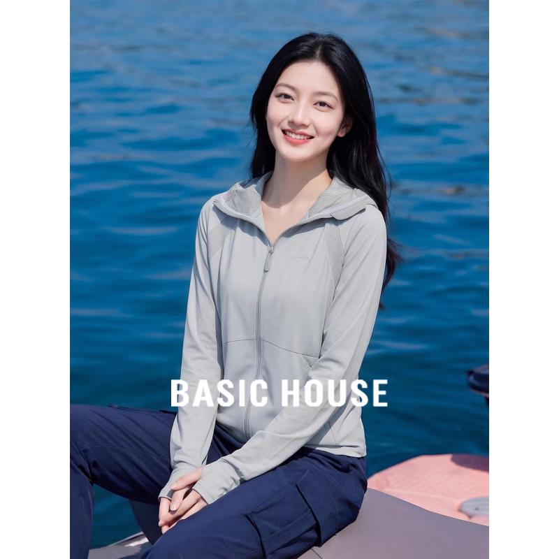 Basic House Women s Ice Silk Hooded Sun Protection Jacket L