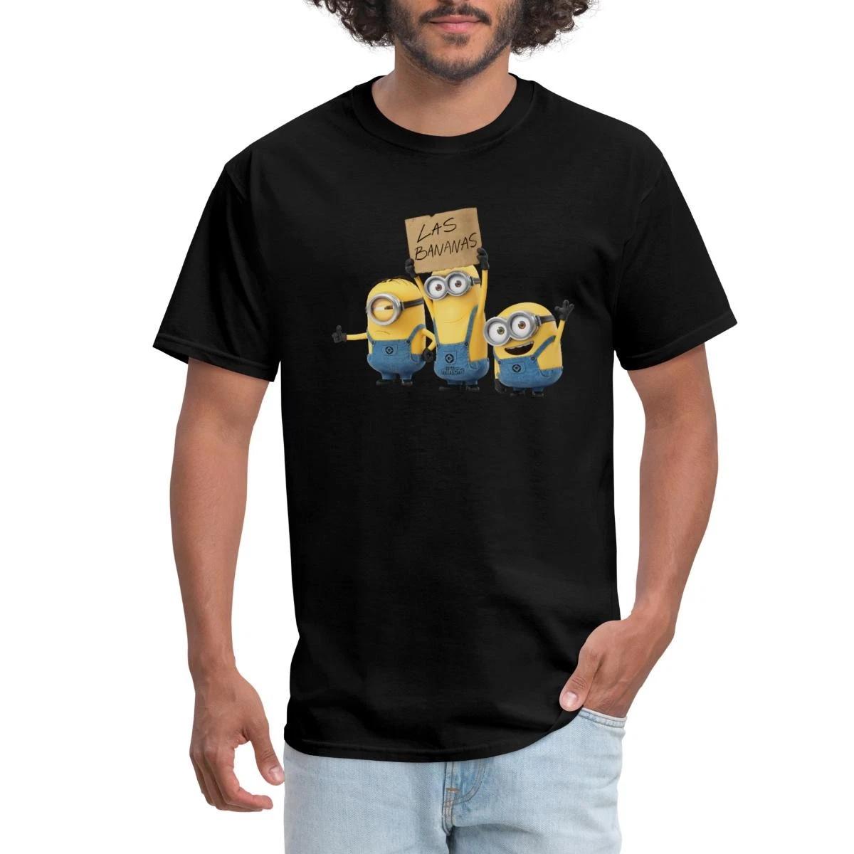 Minions Three Happy Minions With A Sign Men s T-Shirt XXXXL