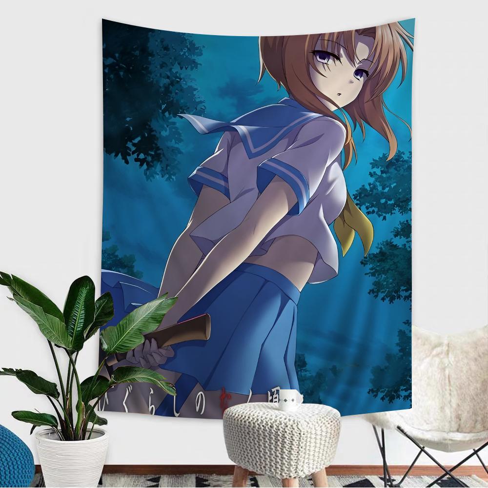 Higurashi When They Cry Telo da Parete con Grafico Arte Fantascienza Stanza Arredamento Casa Economico Hippie Appeso a Parete