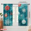 2pcs,2D Plane Printing Curtains Digital Printed Snowman and Christmas Gifts Versatile Polyester Fabric (without Rod) Decorations