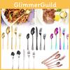 Elegant Gold-plated Stainless Steel Cutlery Set For Western Dining With Steak Knives Forks And Spoons