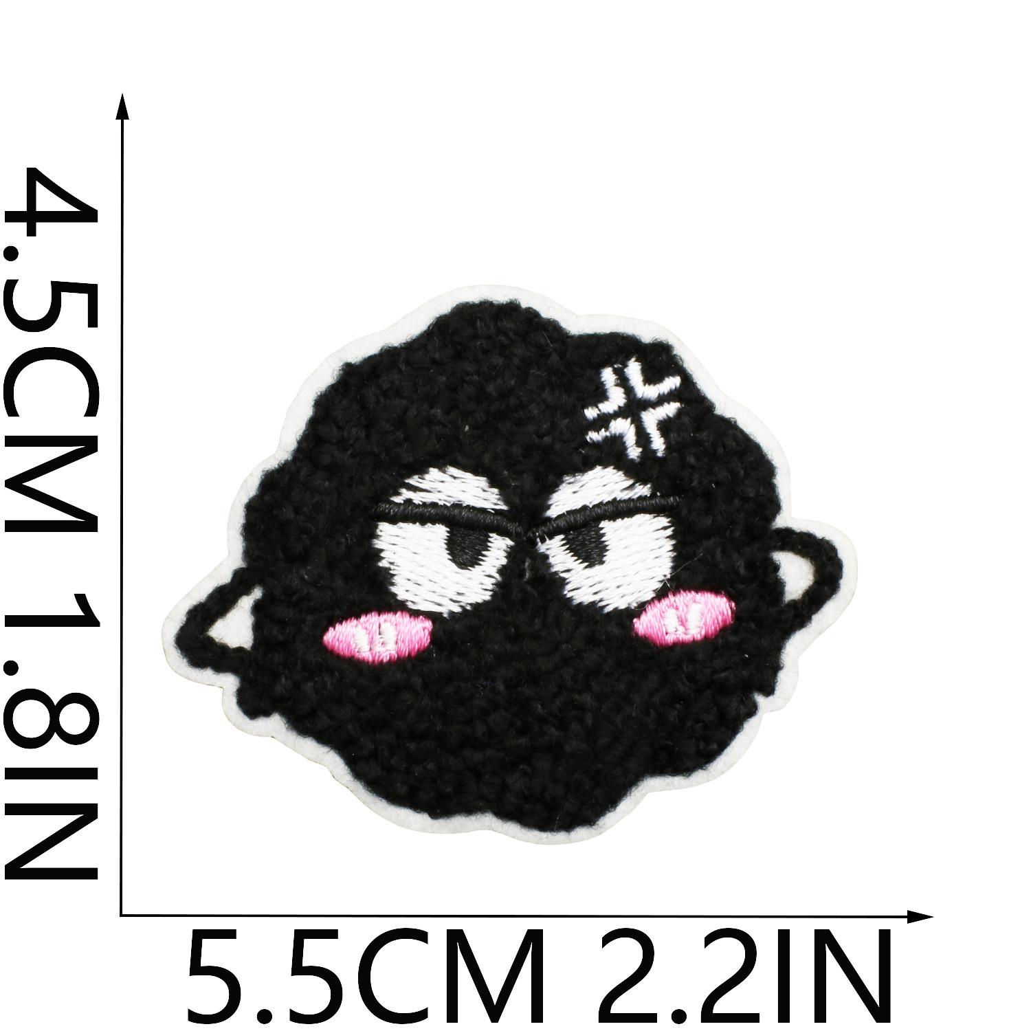

Черная маленькая вышитая ткань с угольком, наклейка, смешной маленький угольный шарик, вышитая нашивка-наклейка на полотенце, украшение для одежды, милая вышитая нашивка, мальчик No. 12_3 pieces