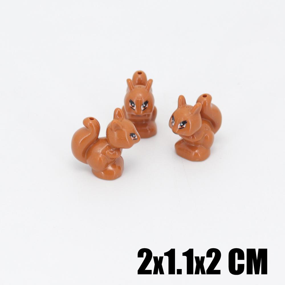Cute Modeling Small Animals Assembled Building Block Scene Accessories Parts Chicken Husky Fighting Dog Flamingo Ornament