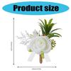 Pack of 6 White Artificial Rose Boutonniere Pin Elegant Bridals Brooch Wedding Groomsmen Accessories Suit Decoration