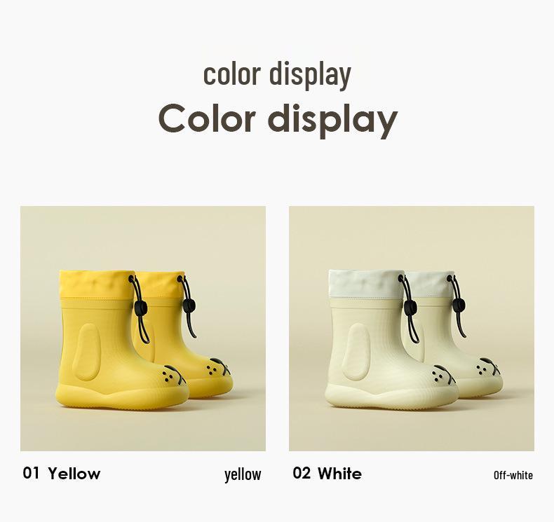 Happy Mary Kids' EVA Rain Boots - Women's Short Tube Drawstring Water Shoes for Boys and Girls