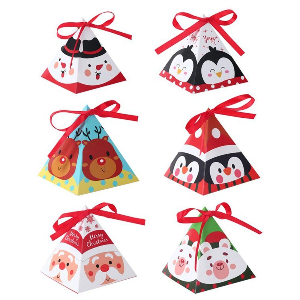 Forme Triangle Boîtes Triangulaires de Noël Boîte à Bonbons Ornement Design Décoration de Noël Boîte Décorative Emballage Cadeau