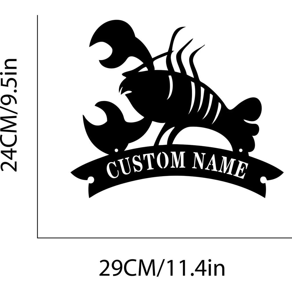 Metal Wall Art Crayfish, Kitchen Decor, Rustic Crustacean Sign, Housewarming Gift