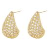 Teardrop Zircon Micro-Inlaid Earrings: Lightweight Luxury, Fashion-Forward, Personalized, Simple Design.