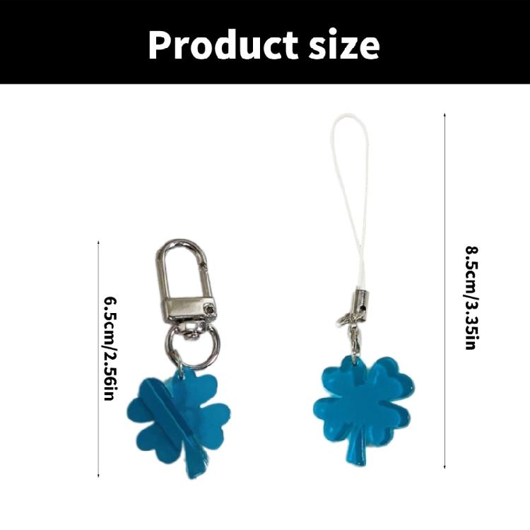 2er-Pack Stilvolles Handy-Lanyard Mode Schlüsselanhänger Anhänger Vierblatt Handykette Pflanze Handy-Anhänger für Einzigartiges Stil-Statement