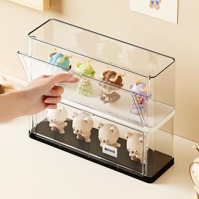 Stackable Blind Box Storage Box Figurine Dustproof Pet Plastic Display Rack Doll And Plush Toy Display Box