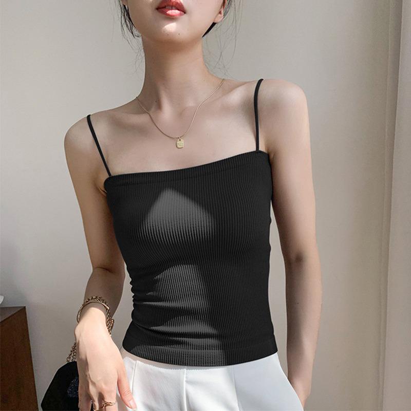 Damen Camisole Tank & Strickjacke mit gepolstertem BH & stilvollem Rücken