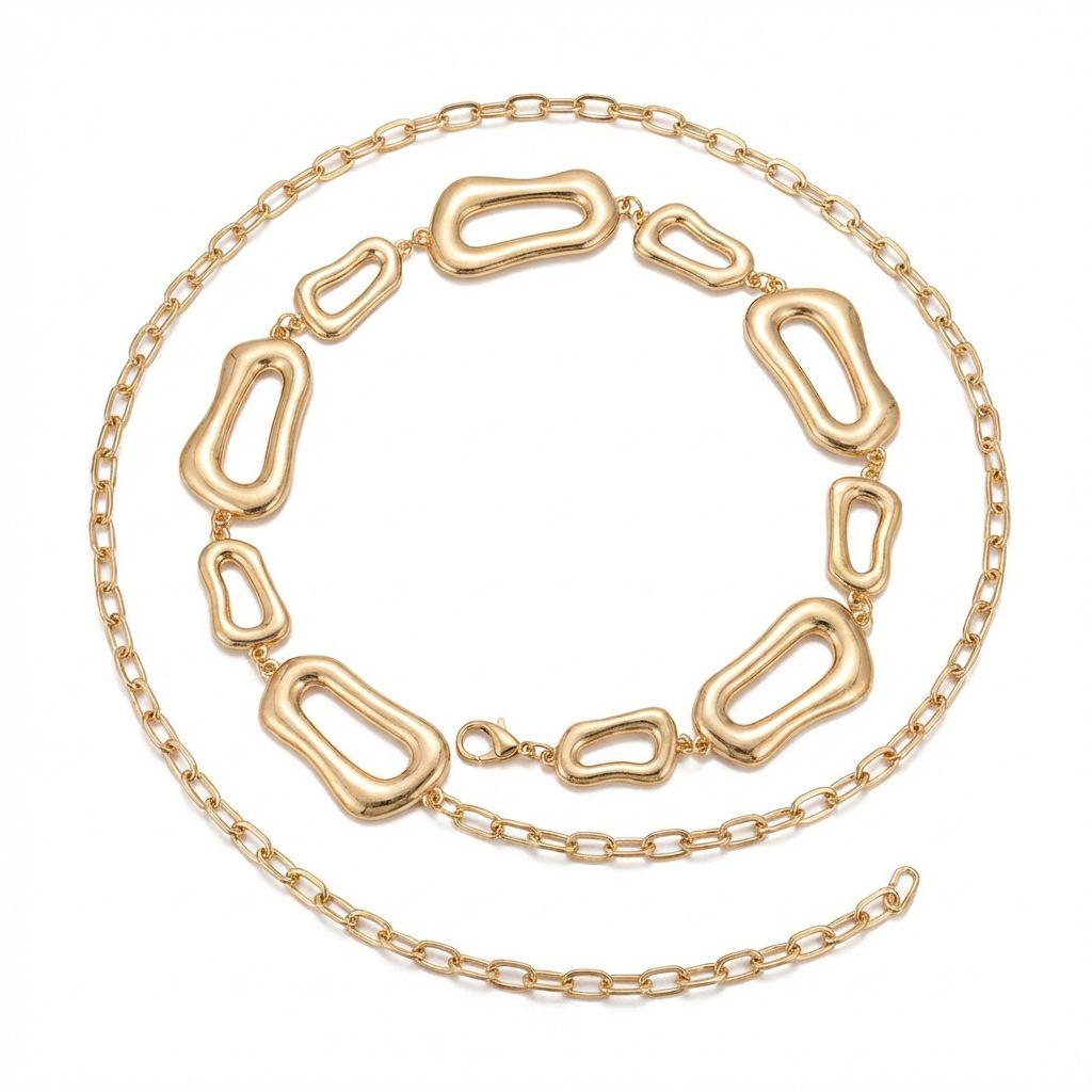 Geometric Irregular Waist Chain Summer Dress Belt Metal Body Chain