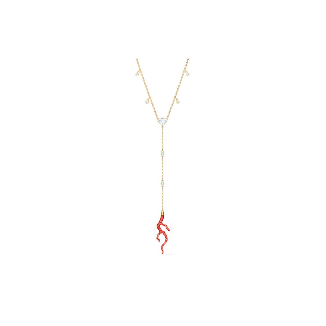 Swarovski Shell Y Red Necklace Gold Plated Women necklace 5520658 Box (Random Color)