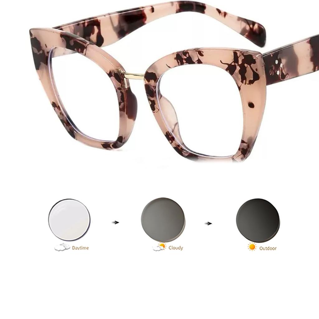 Europe US Retro Cat Eye Oversized Frame Women Eyeglass Multi Color Flat Mirror Trendy Personality Glasses