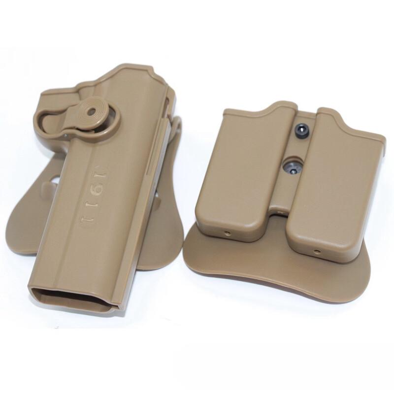 Universal Plastic Tactical Holster and Magazine Pouch Set