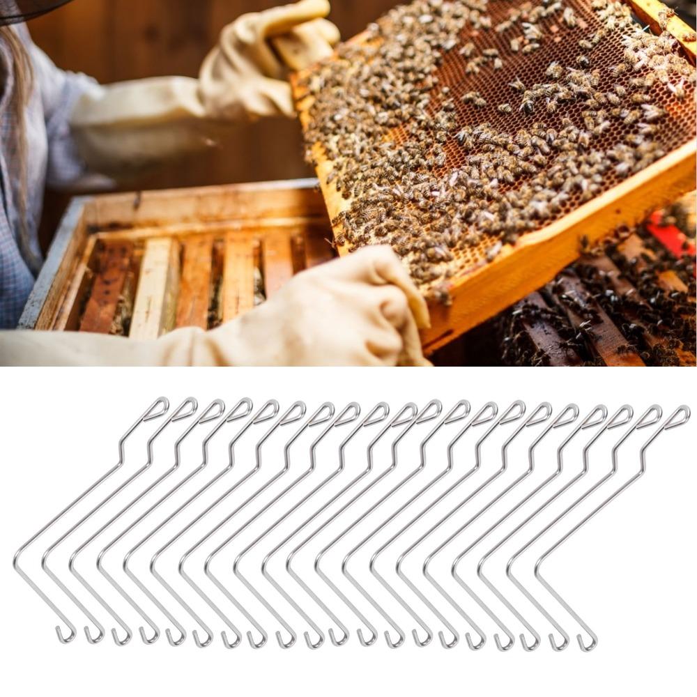 20Pcs Silver Beehive Fastener Durable Bend Wire Holder Beehive Spring Clip Apiary Supplies