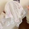 Koreanische Spitze Schleife Retro Dreieckstuch Einfarbig Kopftuch Trend Elegant Kopfbedeckung für Frauen Mädchen Y2K Schmuck 2024 INS Bandana