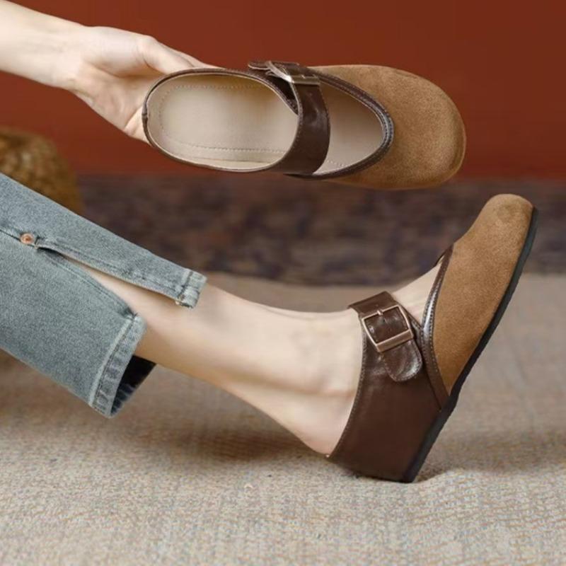 Fashion 2025 Summer Mixed Colors Women’s Closed Toe Slippers Round Toe Increased Internal Buckle Slippers for Outdoor Comfortable Sandal