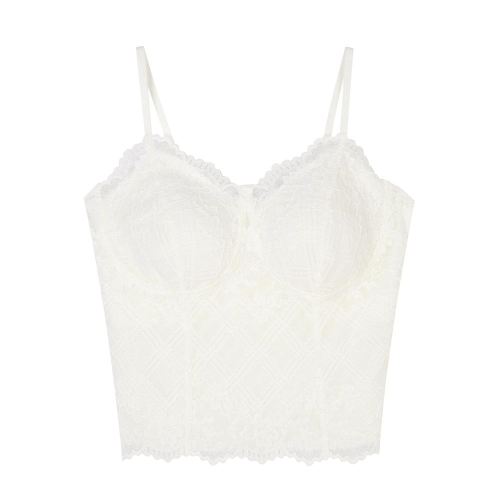 Transparent Lace Corset Fishbone Crop Tops Fashion Lace Camisole Travel