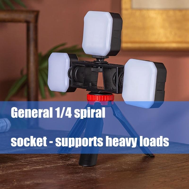 Mini ausziehbarer Schreibtisch-Stativ-Handgriff-Fotografie-Halterständer Flexibler Kugelkopf 1/4-Zoll-Schraubhalterung für Selfie