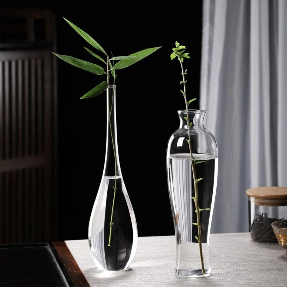 New Chinese-style Glass Vase Decoration Transparent Flower Arrangement Hydroponic Flower Container Table Living Room Decoration