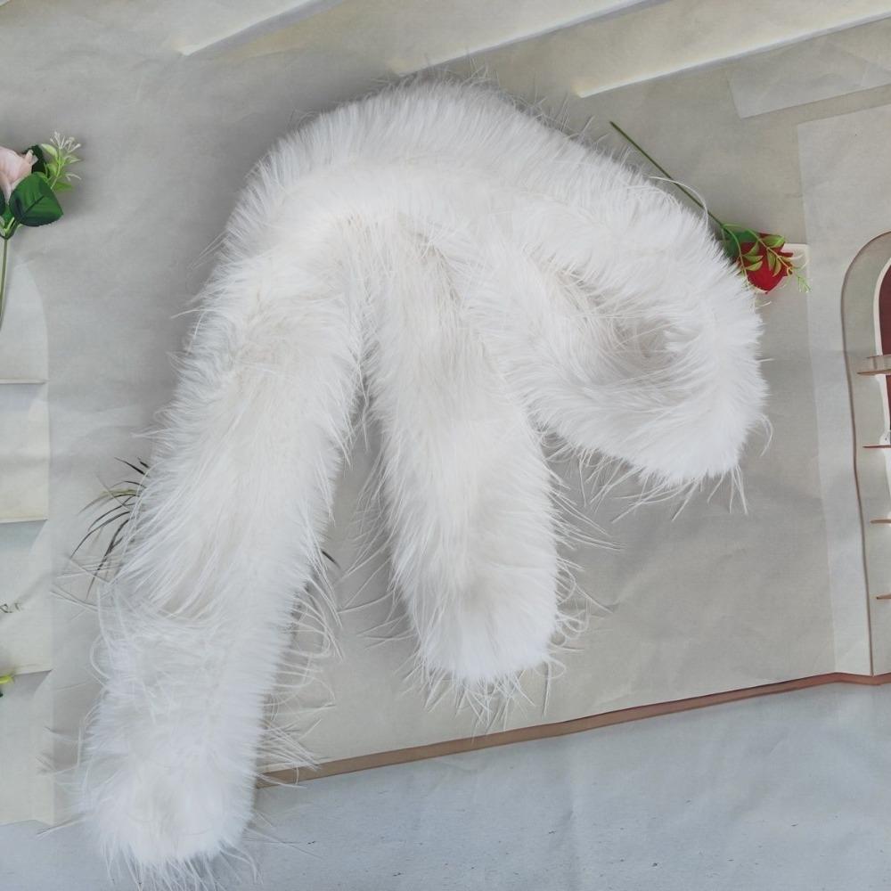 Super Dlouhý Plyšový Šátek z Imitace Kožešiny s Třásněmi Zimní Móda s Dopaminovým Plyšovým Peřím Nový Šátek