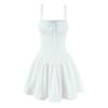 2025 Chic Square Neck Embroidered Bow Mini Dress
