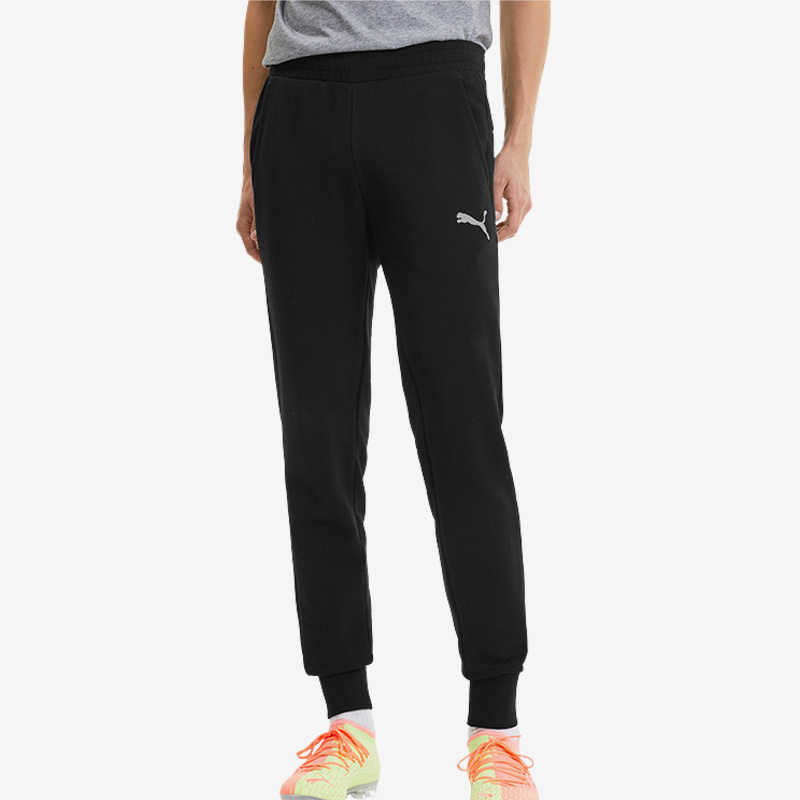 Puma Logo Embroidered Knit Cuffed Casual Sports Pants Men pants Black 656975-03