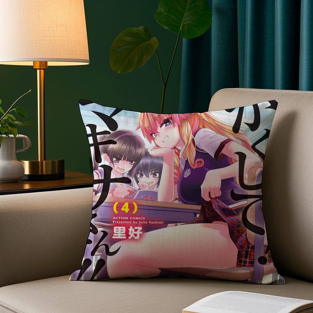 

Sexy Anime Girl Pillow Case Plush Fabric Soft Pillowcase Double Sided Print Sofa Cushion Cover Throw 12x12Inch