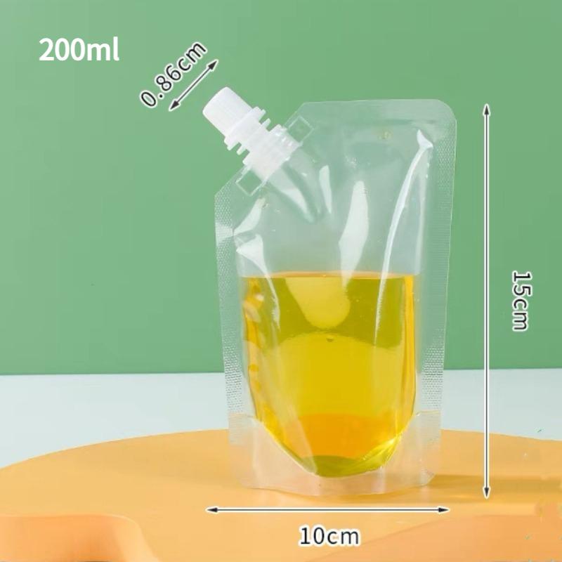 Transparent Self-supporting Suction Nozzle Bag Beverage Soybean Milk Coffee Pouch Disposable Explosion Proof and Leak Proof Sealing Packaging Bags