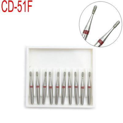 10 pezzi di frese diamantate dentali diamante FG frese ad alta velocità per lucidatura levigante frese dentali 1,6 mm CD-51F