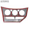 Apto para Ford Focus MK3 2012-2014 LHD Color Fibra de Carbono Acero Inoxidable Panel de Control de Aire Acondicionado Moldura LADO IZQUIERDO