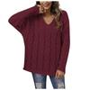 Women's Fall/winter Fashion Long Sleeve Jumper Sweater With Loose Lapel In Color
