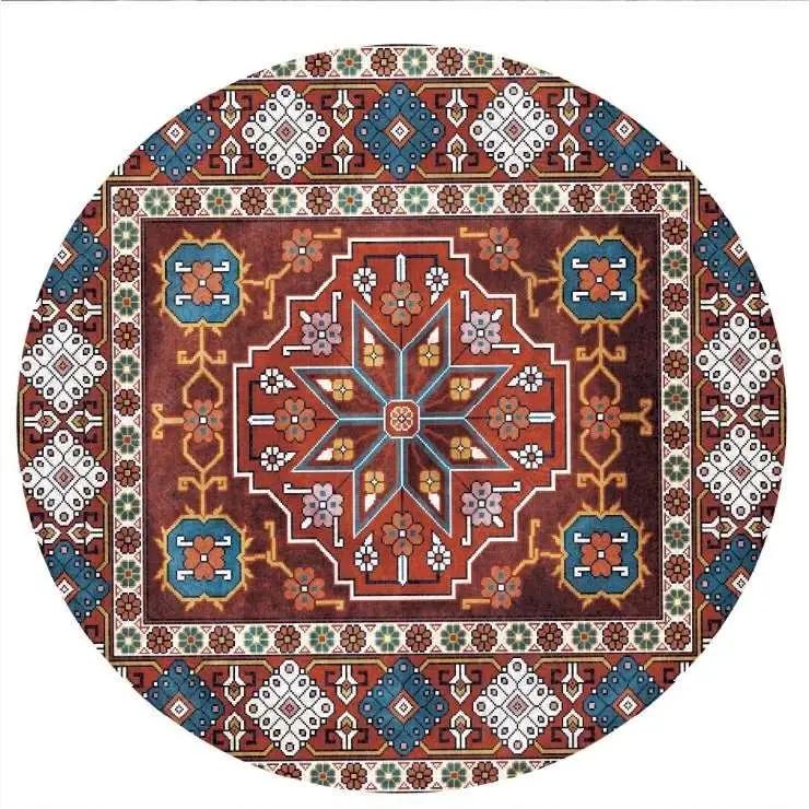 American Ethnic Bohemian Round Carpet Living Room Bedroom Decorate Coffee Table Rug Hanging Basket Computer Swivel Chair Mat