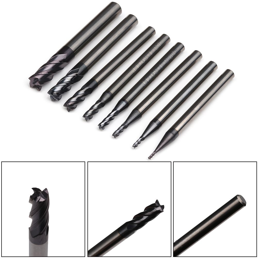 4 Flute Mill Cutter 1mm 1.5mm 2mm 2.5mm 3mm 4mm 5mm 6mm High Quality Endmill Cutting Machine Tools For Home DIY Supplies