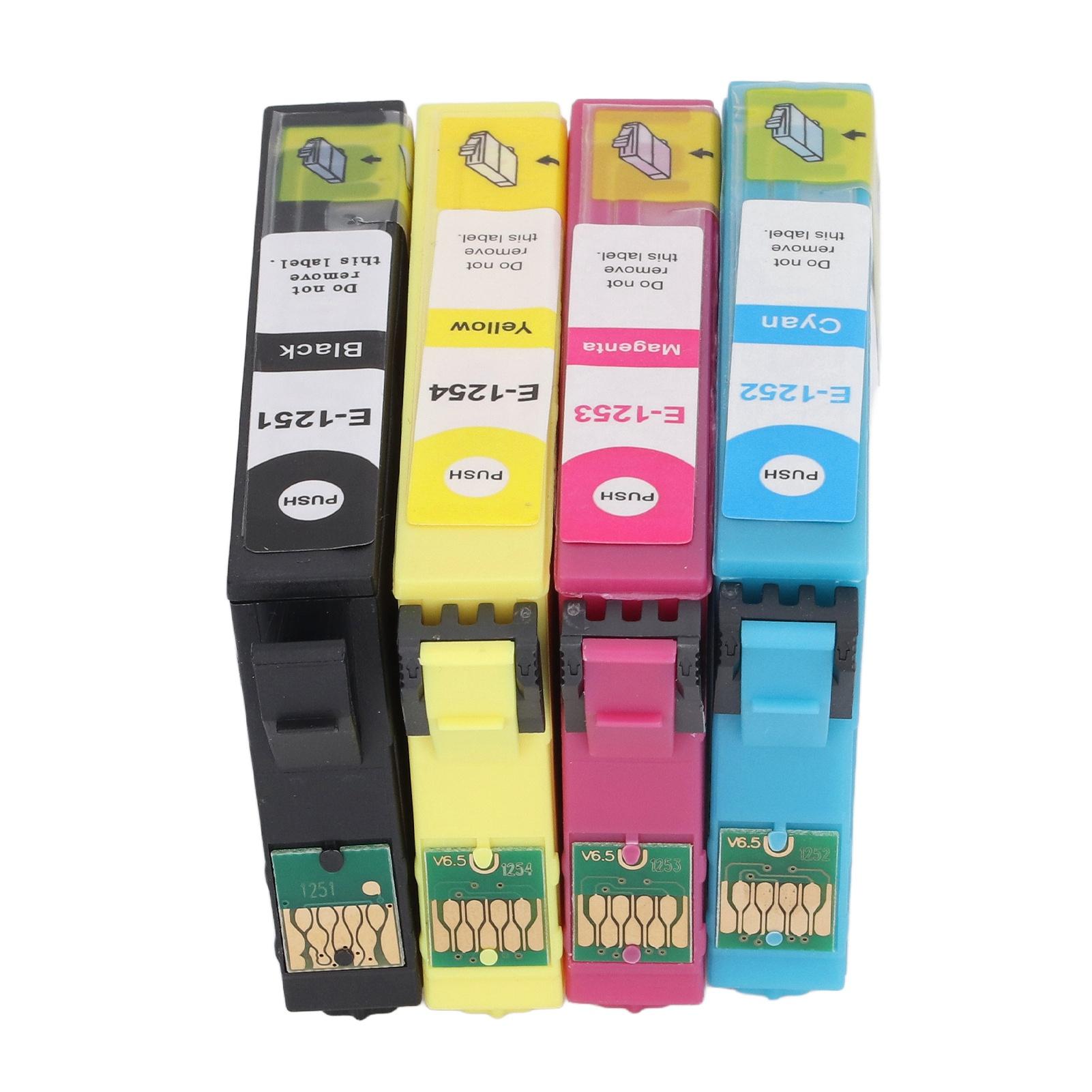 

4 Color Printer Ink Cartridge Stable Chip No Leakage Ink Cartridge Replacement T1251 T1252 T1253
