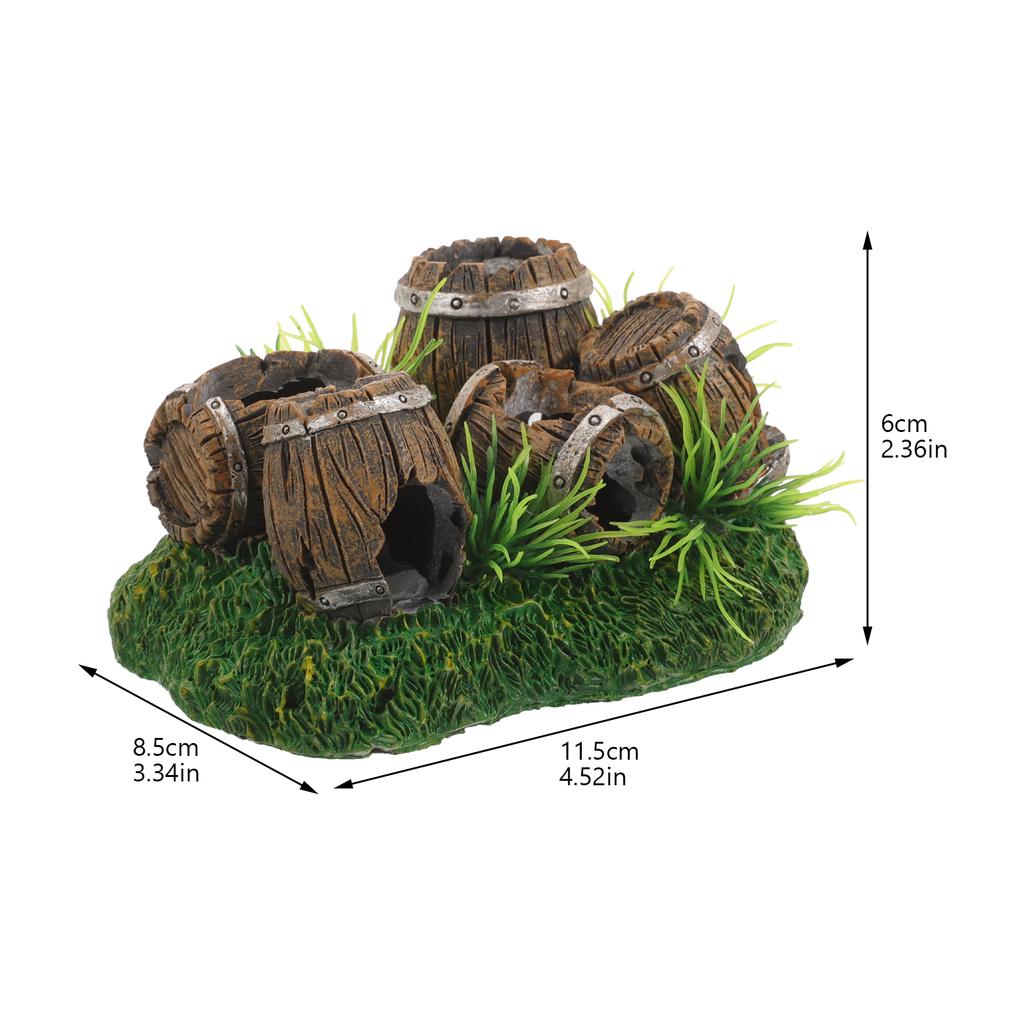 Other Aquarium Supplies Fish Tank Barrel Ornaments Tanks Hideaway Rock Resin Hideout Decor Cave Adorn
