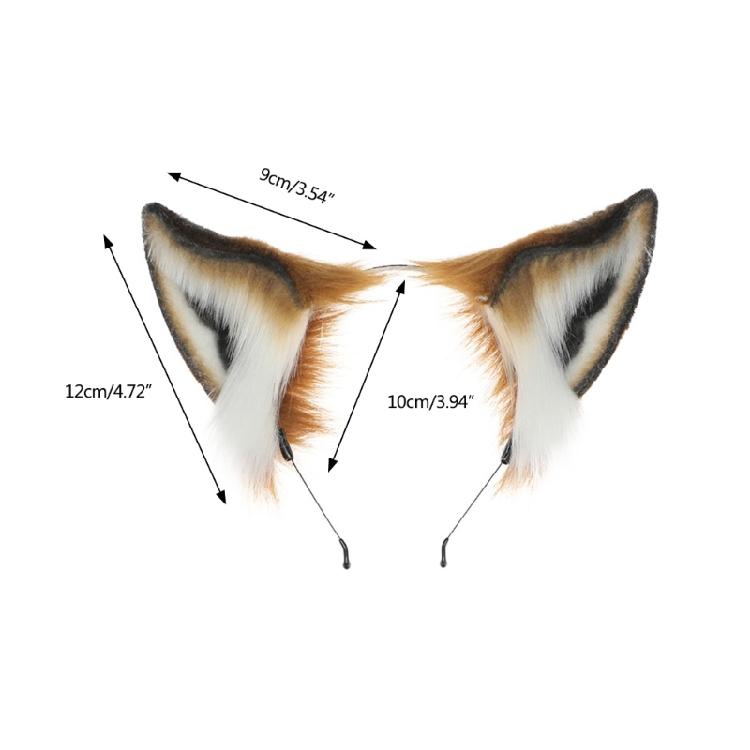 Furry Ear Headband Anime Cosplays Charming Foxes Headwear for Costume Party