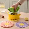 Flower Heat Resistant Silicone Mat Kitchen Table Coaster Non-slip Drink Cup Pot Holder Table Placemat Kitchen 17cm Cup Coasters