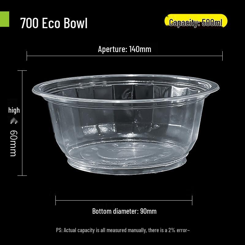 

Zebian Disposable Clear Plastic Round Takeaway Bowls