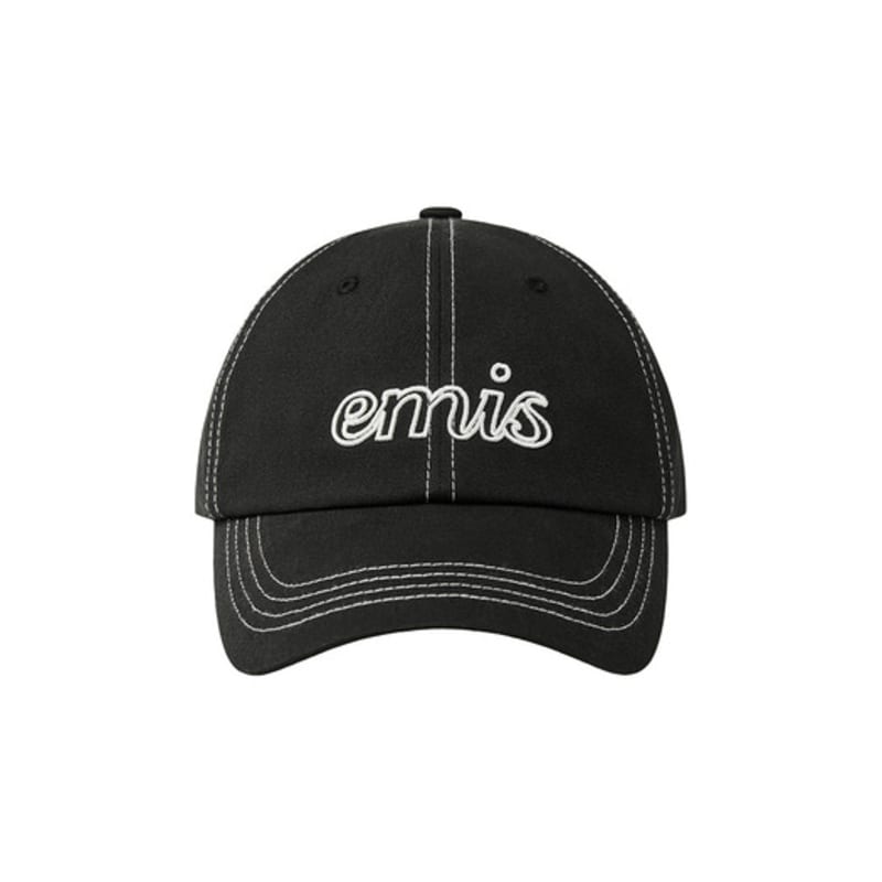 

EMIS LETTEring LOGO white STITCH BALL cap-black black