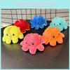Porte-clés Peluche Poulpe Réversible Pendentif Poupée Pour Cadeau d'Enfant
