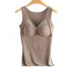 ITOOLIN Dame Fløyel Tank Tops Passende Sømløs BH Undertøy Med BH Pad Crop Topper For Kvinner Plysj Tykkede Varme Topper Vinter
